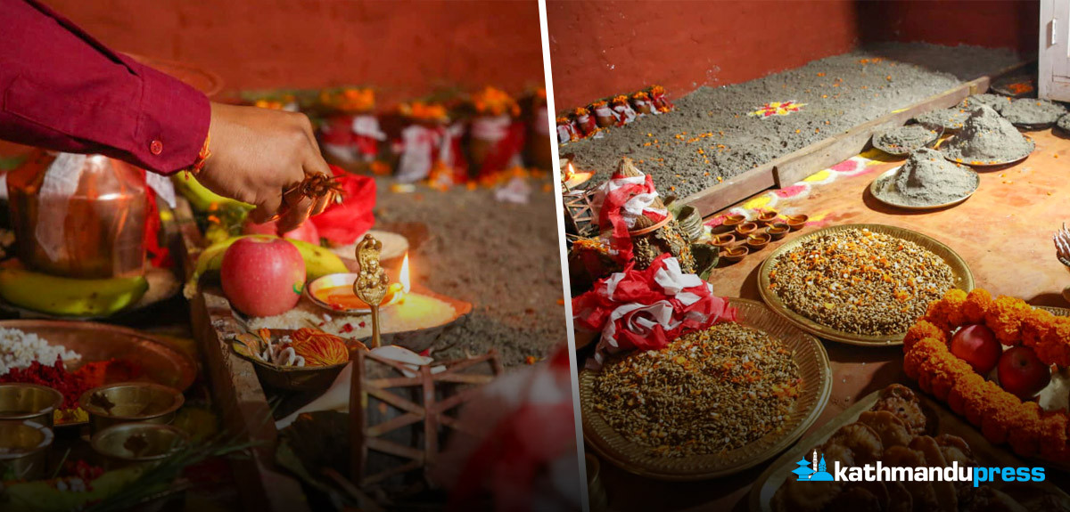 हनुमानढोकास्थित दशैं घरमा राखियो जमरा