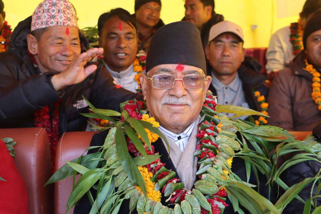 चुनबाङबाट प्रचण्डको उद्घोष- आगो लगाउने र कुशासन चलाउनेहरू हार्नेछन्, गणतन्त्र ल्याउनेहरू जित्नेछन्