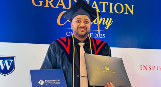 इञ्जिनियर न्यौपानेलाई वेष्टक्लिफ विश्वविद्यालयको उत्कृष्ट अवार्ड
