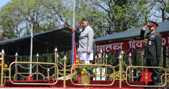 सैनिक मञ्च टुँडिखेलमा गणतन्त्र दिवस, राष्ट्रपति सहभागी