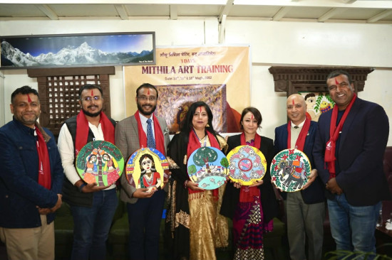 काठमाडौँमा मिथिला चित्रकला तालिम