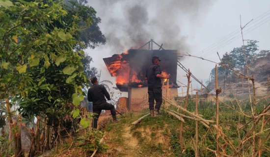 सोलुखुम्बुमा डढेलोले १० घर नष्ट, दर्जनौं पशुचौपाया जले