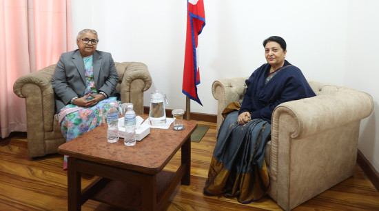 प्रधानमन्त्री कार्की र पूर्वराष्ट्रपति भण्डारी भण्डारीबीच भेट