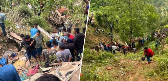काभ्रेको नमोबुद्धमा यात्रुवाहक बस दुर्घटना, ७ जनाको मृत्यु