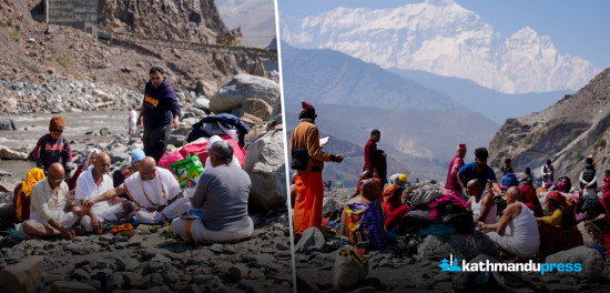 कागबेनीमा श्राद्ध गर्नेहरूको भीड