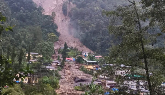 सिक्किमको रिम्बीमा भीषण पहिरो, ३० भन्दा बढी घर प्रभावित