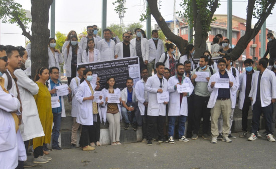 आवासीय चिकित्सकहरु पुनः सडक प्रदर्शनमा
