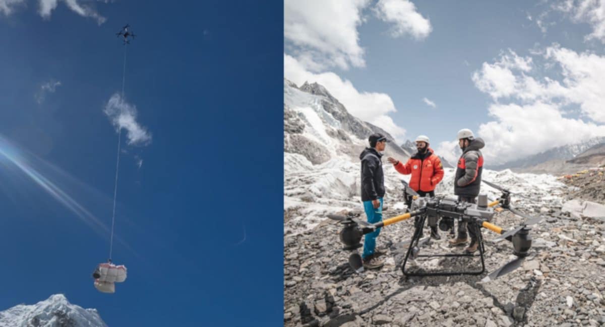 ड्रोनमार्फत सगरमाथा क्षेत्रको फोहर संकलन गरिँदै