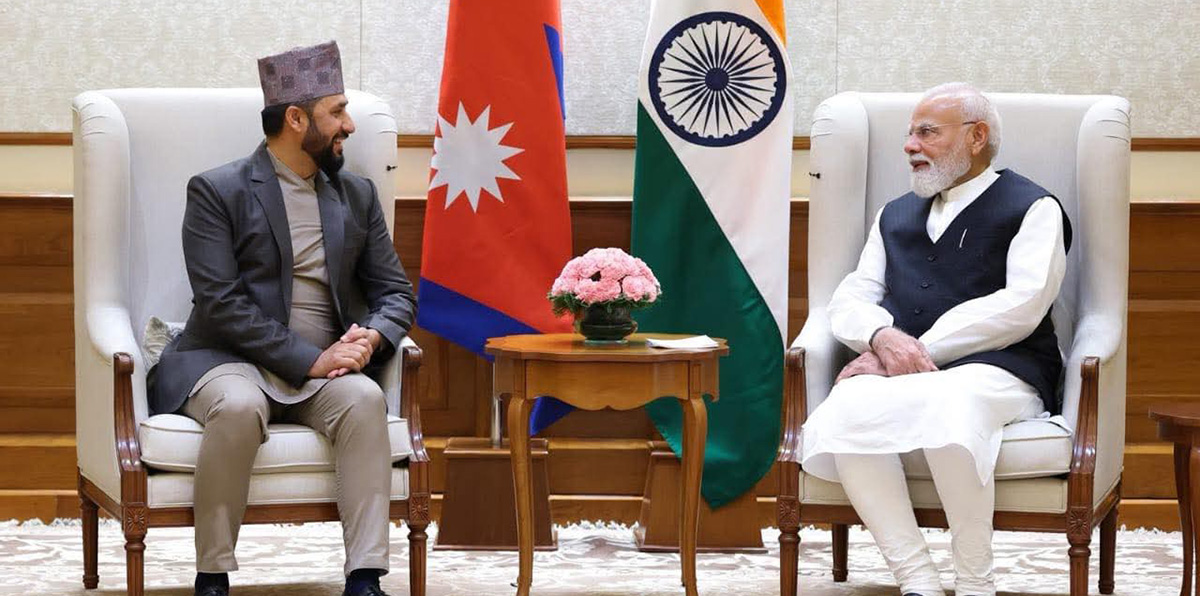 रास्वपा सभापति लामिछाने र भारतीय प्रधानमन्त्री मोदीबीच भेट