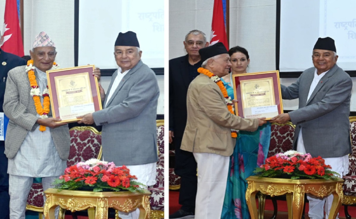 वीपी ट्रष्टद्धारा साहत्यिकार श्रेष्ठ र प्रजातन्त्र सेनानी भण्डारी सम्मानित 