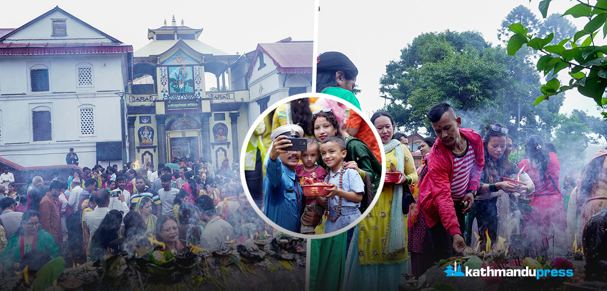 पहिलो साउने सोमबार पशुपतिमा दर्शनार्थीको भीड [फोटो फिचर]