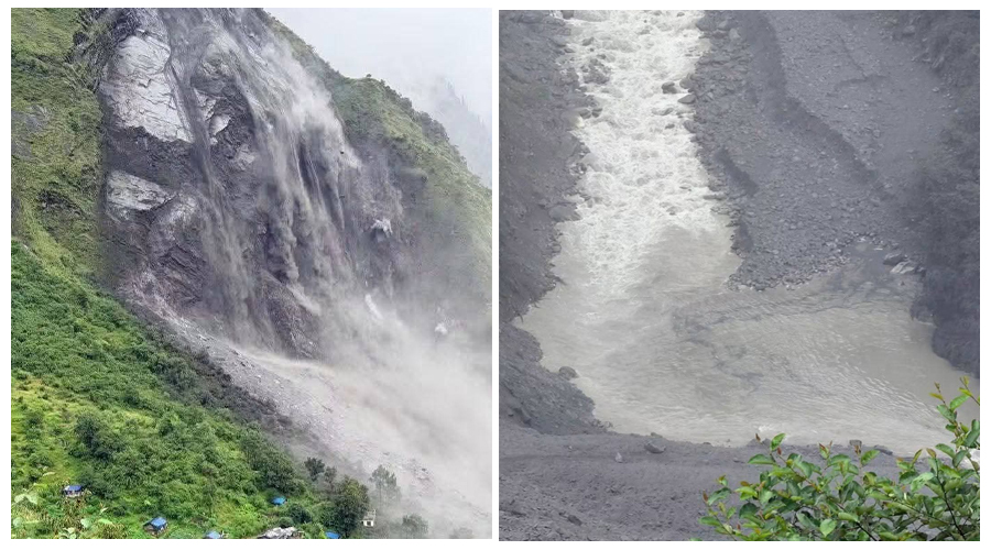 दार्चुलामा पहिरोले चौलानी नदी आंशिक थुनियो, तटीय क्षेत्रमा सतर्कता अपनाउन आग्रह