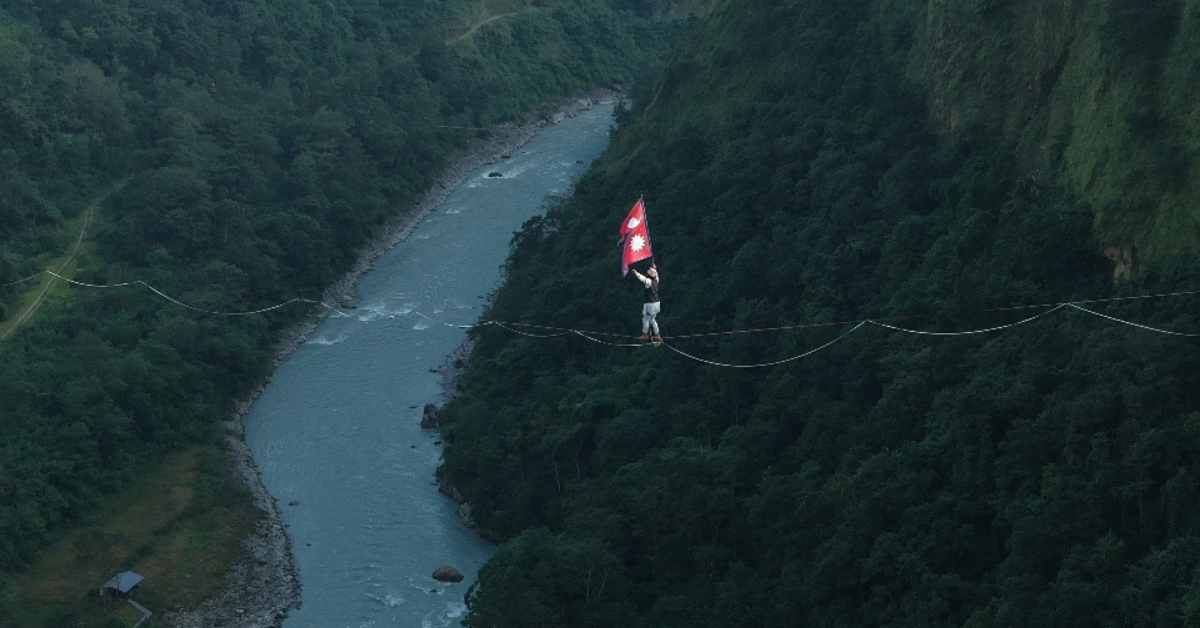 द क्लिफमा नेपालको सबैभन्दा अग्लो हाइलाइन अभ्यास
