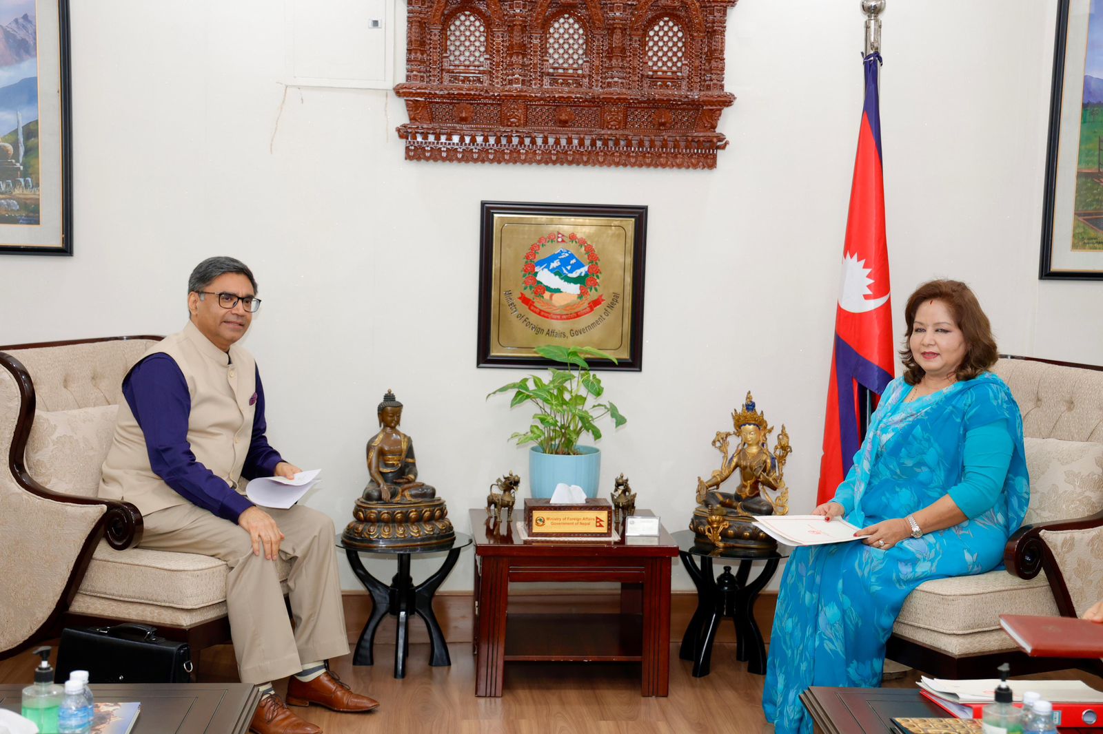 परराष्ट्रमन्त्री डा राणासँग भारतीय विदेश सचिवको शिष्टाचार भेटवार्ता