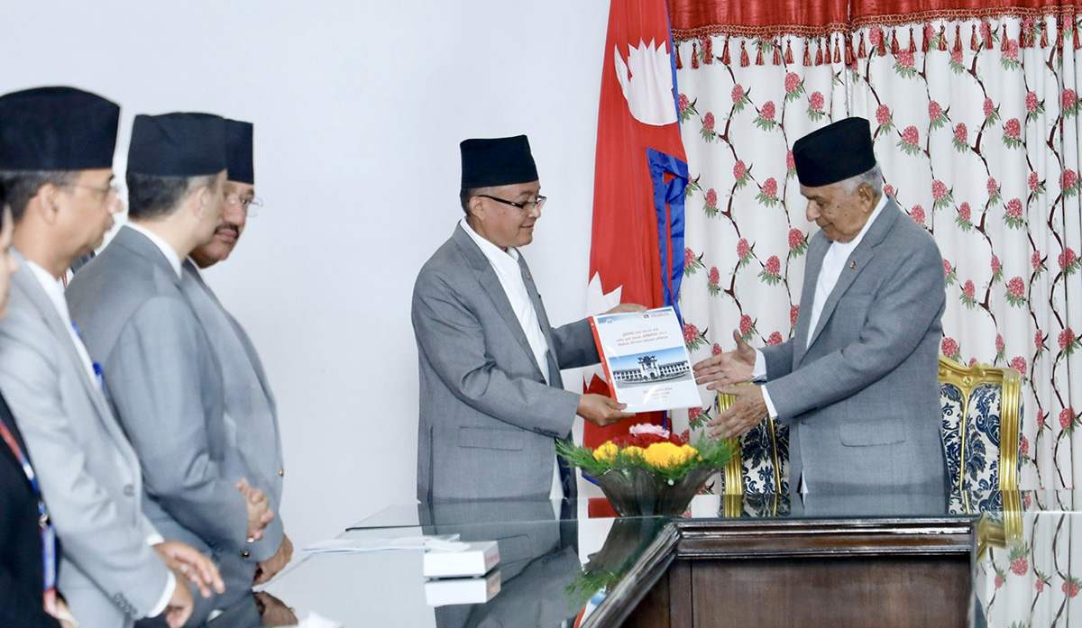 राष्ट्रपतिसमक्ष उपनिर्वाचनको प्रतिवेदन पेस