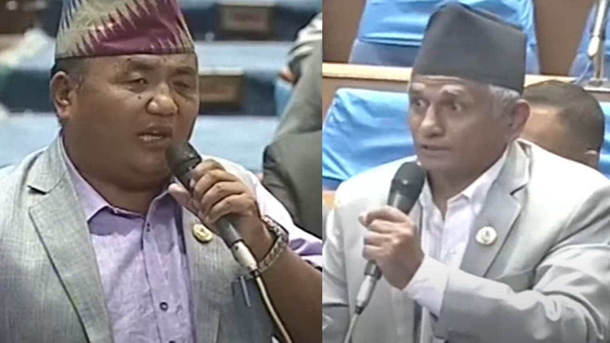 एमाले मानवीर बाेल्दै गर्दा माओवादी सांसदकाे आपत्ति