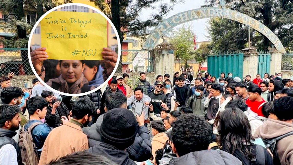 प्रकृति लम्सालका लागि न्याय माग्दै नेविसंघको प्रदर्शन