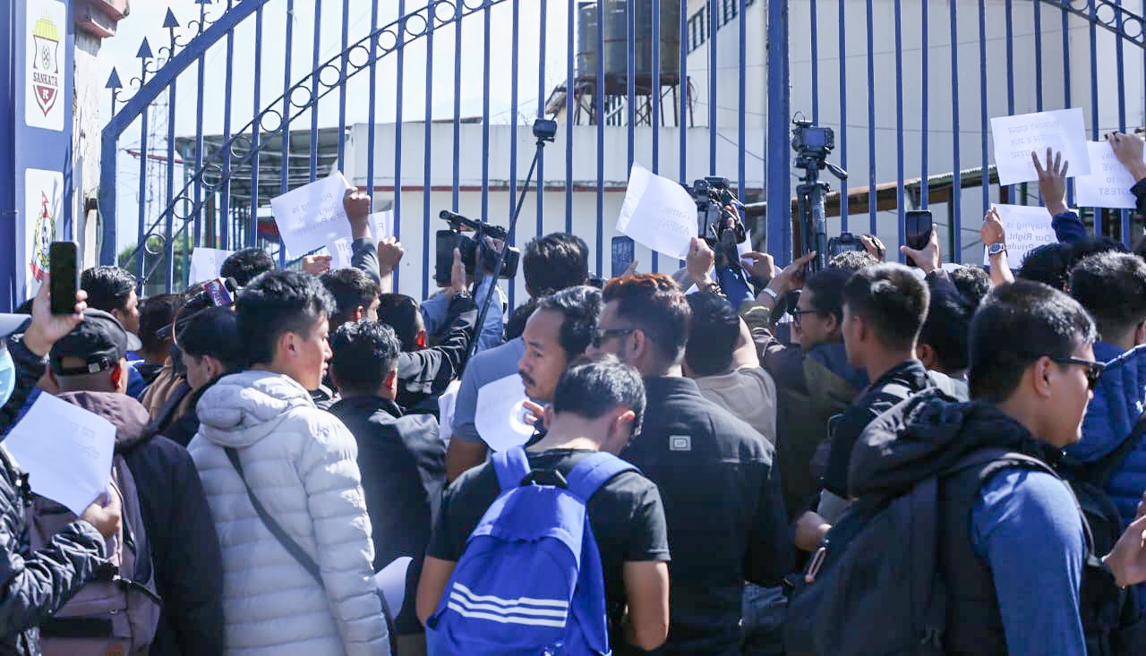 एन्फा मुख्यालयमा खेलाडीको प्रदर्शन