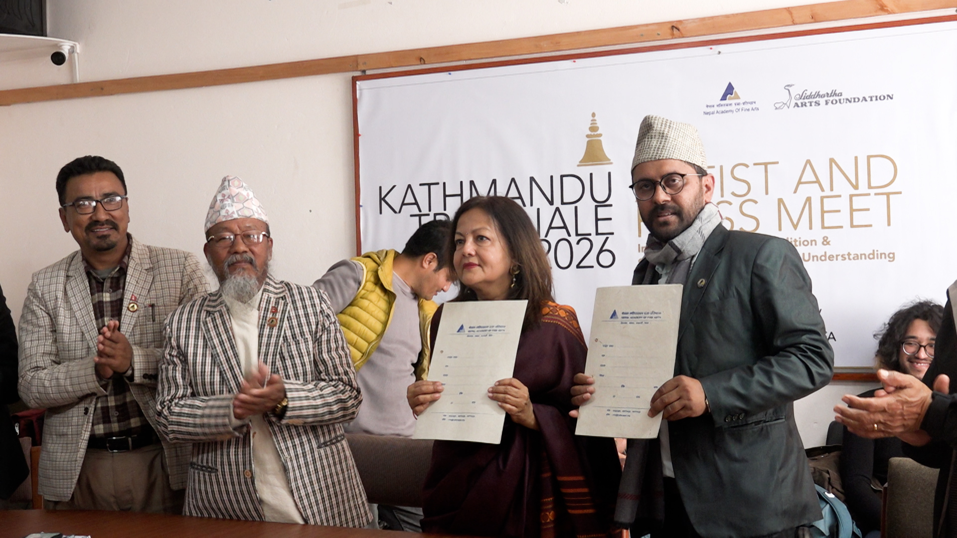 ‘काठमाडौं ट्रिएनाले’ सञ्चालनका लागि ललितकला प्रज्ञा–प्रतिष्ठान र सिद्धार्थ फाउन्डेसनबीच सम्झौता