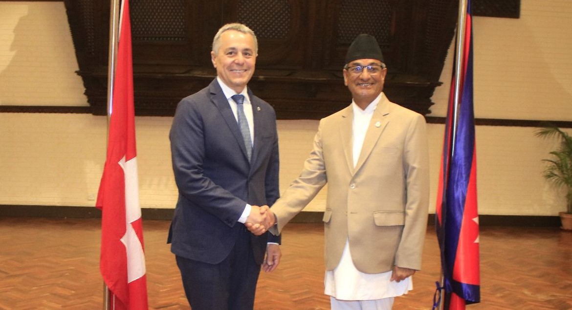 गृहमन्त्री लेखक र स्वीटजरल्याण्डका विदेशमन्त्रीबीच भेटबार्ता