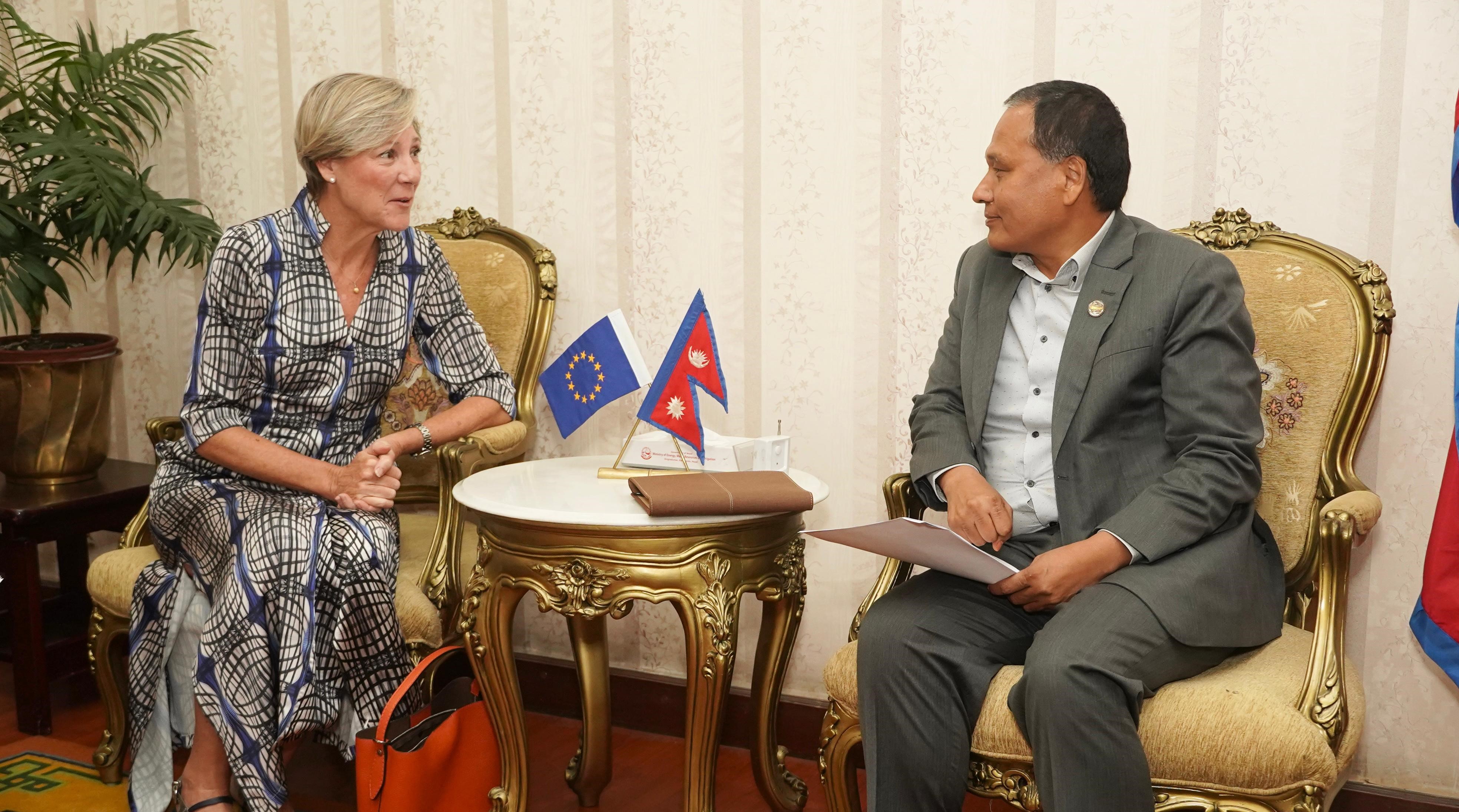 मन्त्री घिसिङ र युरोपेली सङ्घका राजदूतबीच भेट