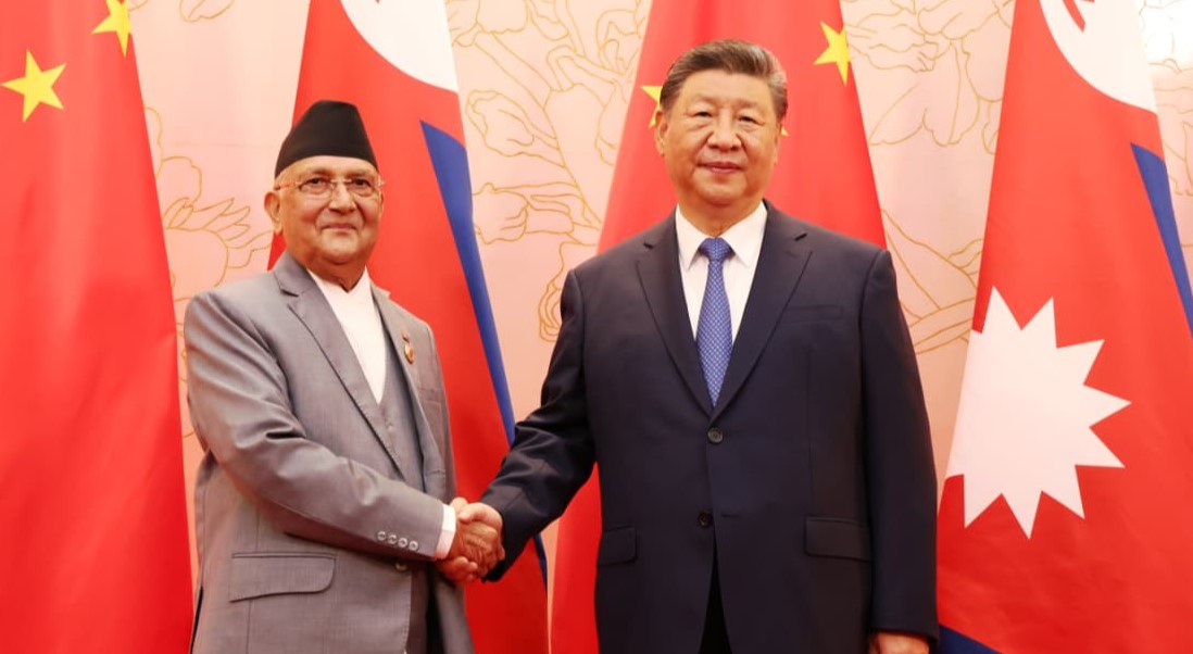 प्रधानमन्त्री ओली र चिनियाँ राष्ट्रपतिबीच भेटवार्ता