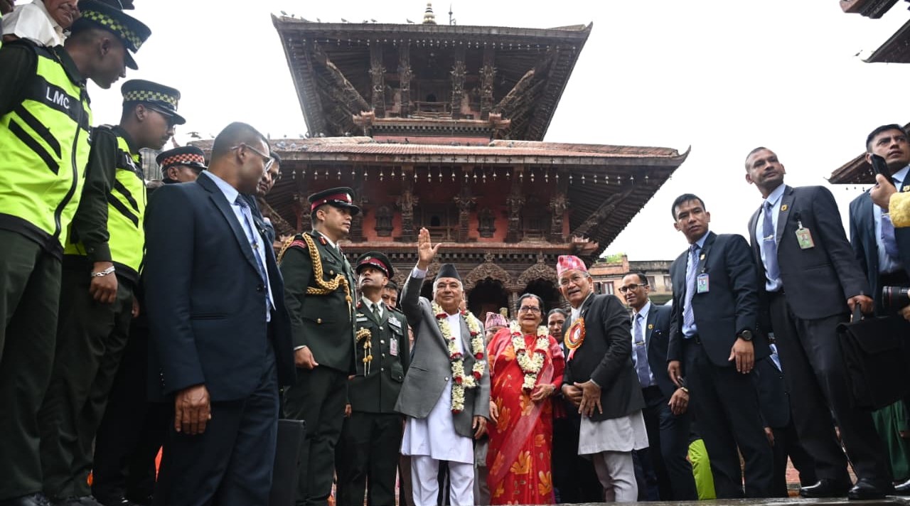 कृष्ण मन्दिर पुगे राष्ट्रपति पौडेल