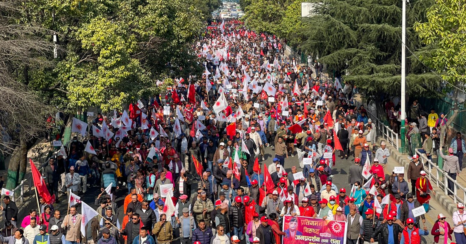 एमालेको प्रदर्शन र रथयात्राले उपत्यकाको ट्राफिक व्यवस्थापन प्रभावित