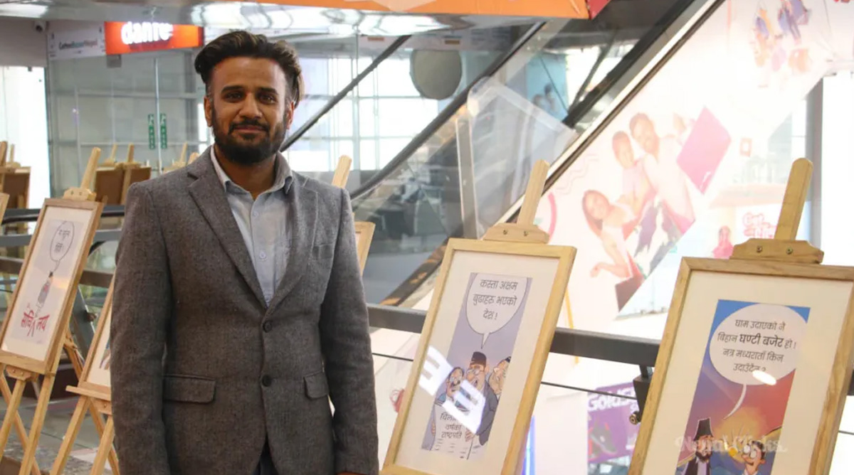 रवि मिश्रको एकल कार्टुन प्रदर्शनी