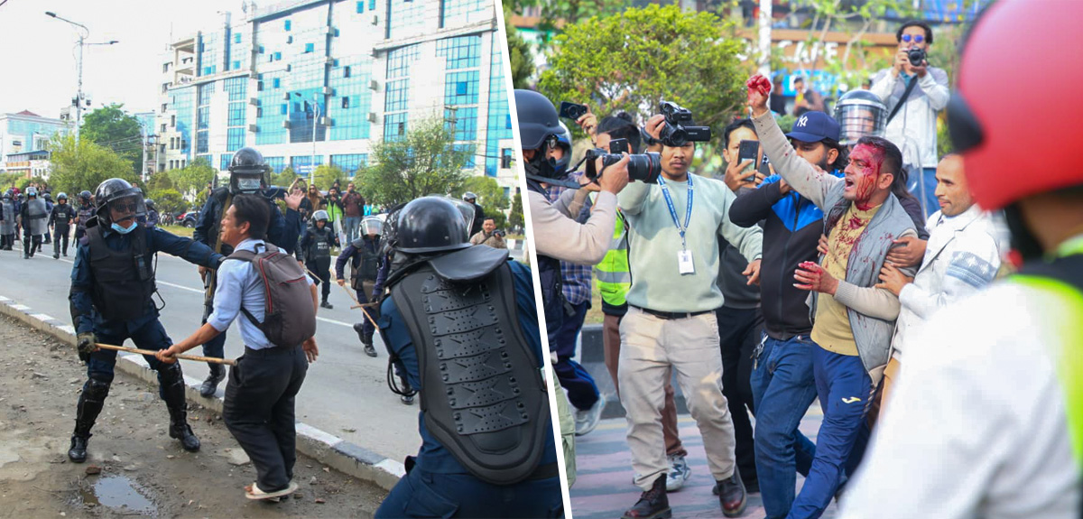 बबरमहलमा एमाले कार्यकर्ता र प्रहरीबीच झडप [तस्बिरहरू]