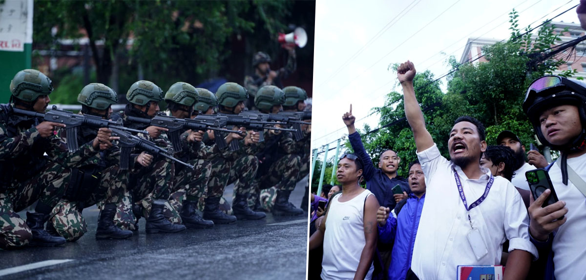 शीतल निवास अगाडि नाराबाजी, सेनाहरू फायरिङको पोजिसनमा [तस्बिरहरू]