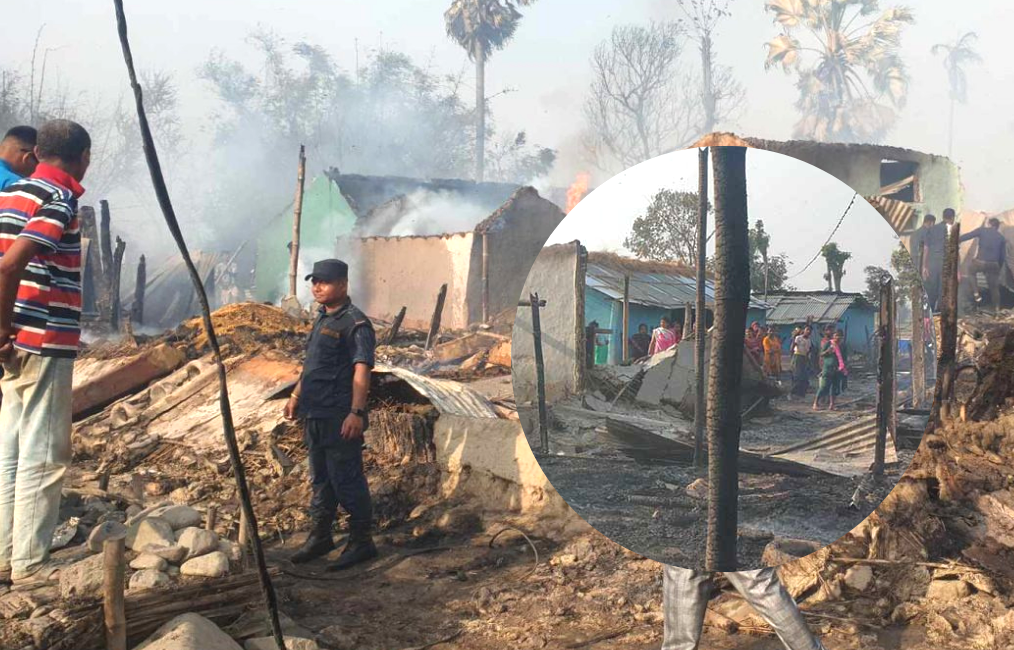 मोरङको रंगेलीमा भीषण आगलागी, २२ घर जले