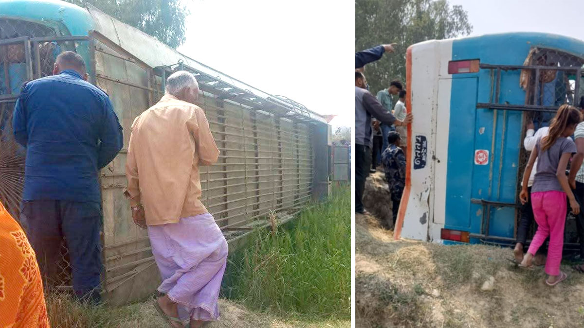 महोत्तरीमा यात्रुवाहक बस दुर्घटना, एक दर्जन बढी घाइते