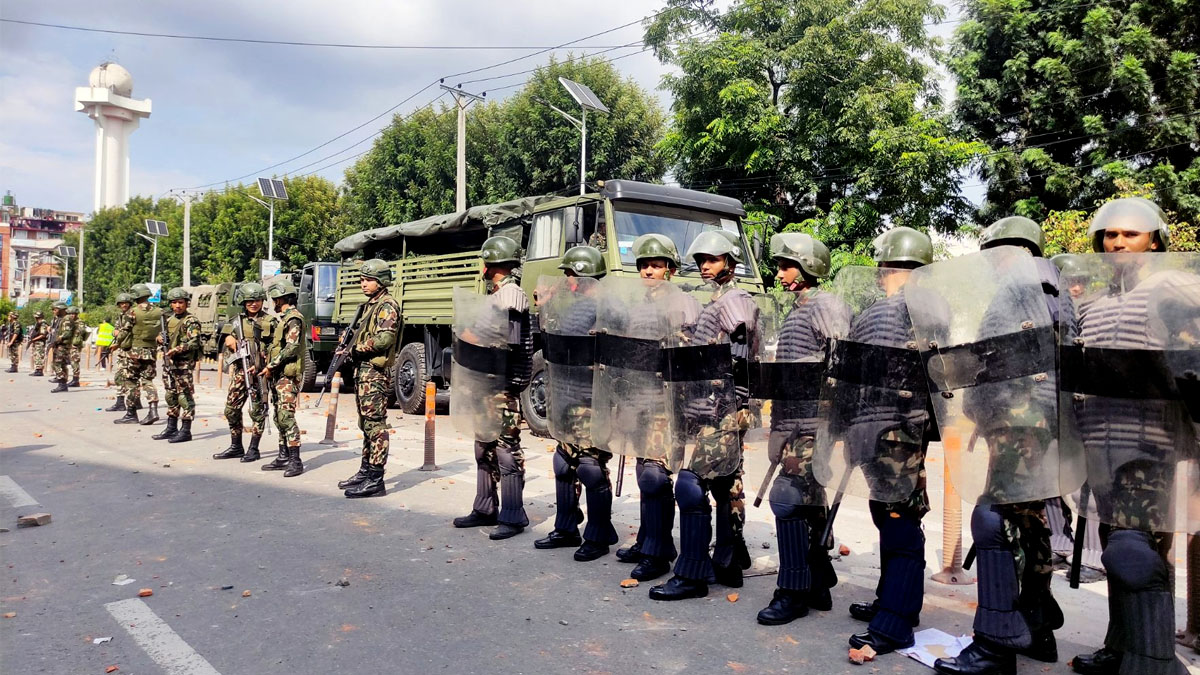 बानेश्वरमा सेना परिचालन 