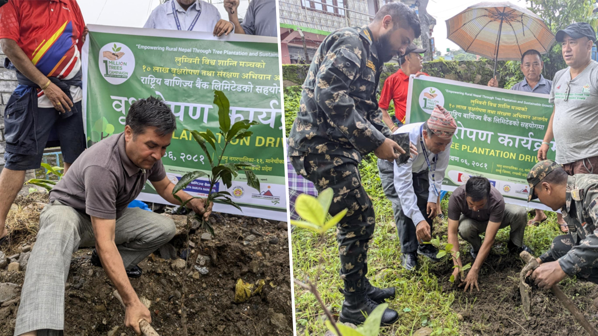 १० लाख बिरुवा लगाउने अभियानअन्तर्गत भानुमा वृक्षारोपण