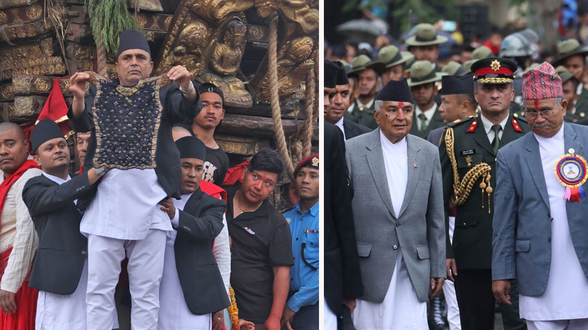 राष्ट्रपति पौडेलद्वारा रातो मच्छिन्द्रनाथको भोटो जात्रा अवलोकन