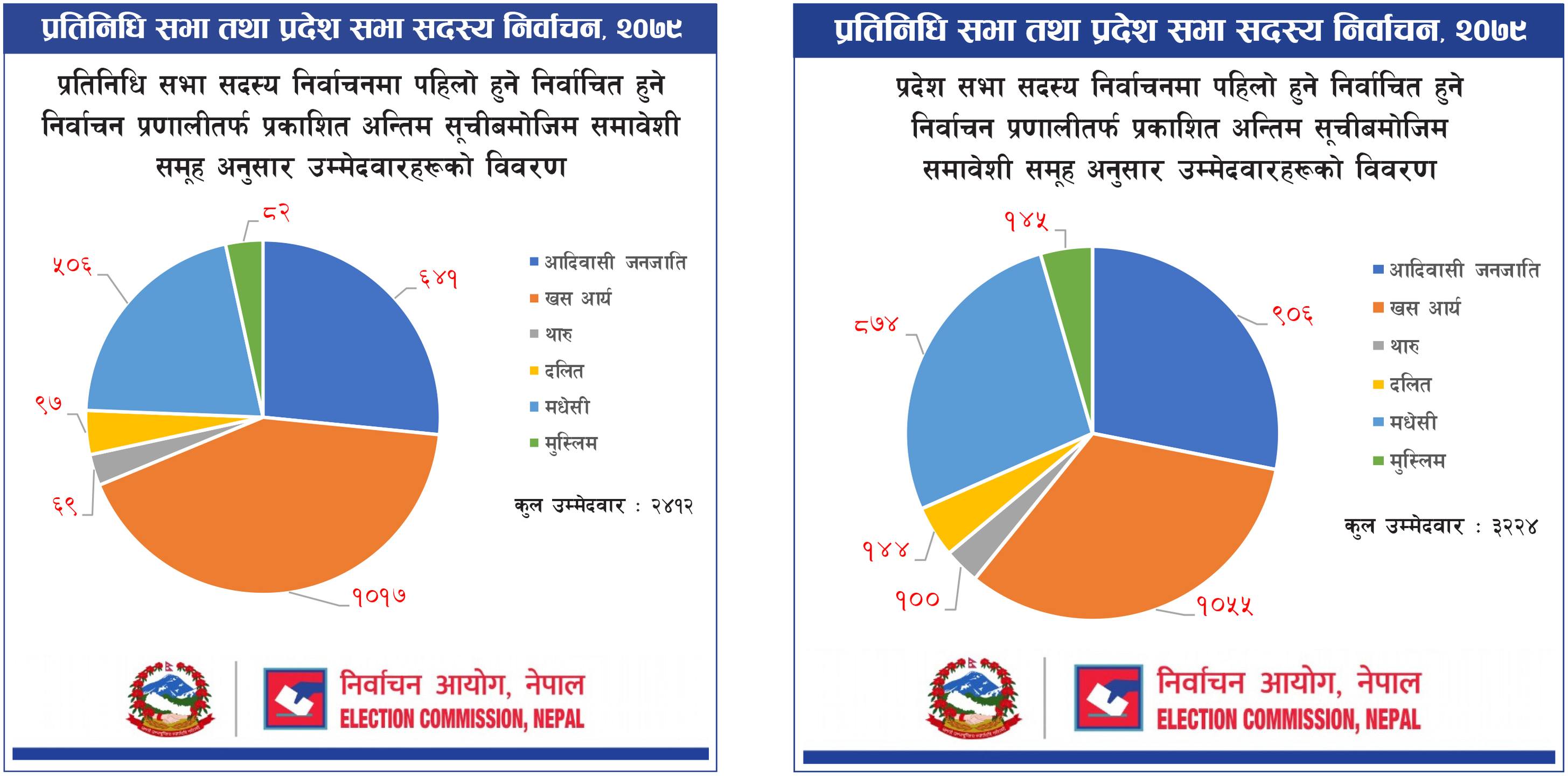 प्रतिनिधि सभा र प्रदेश सभामा कुन समूहका कति उम्मेदवार?