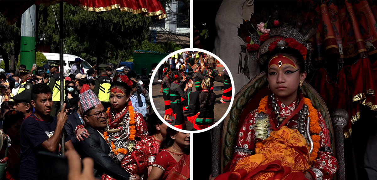 भोटो जात्रामा ‘जीवित देवी’ कुमारी [तस्बिरहरू]