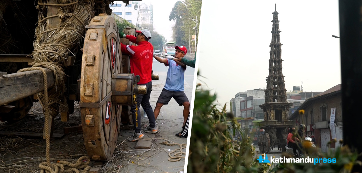 सेतो मच्छिन्द्रनाथको रथयात्राको तयारी [फाेटाे फिचर]