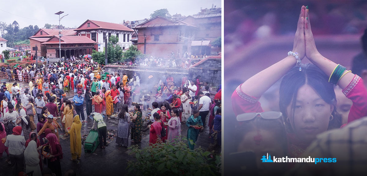 साउनको अन्तिम सोमबार पशुपतिमा दर्शनार्थीको भीड [फोटो फिचर]