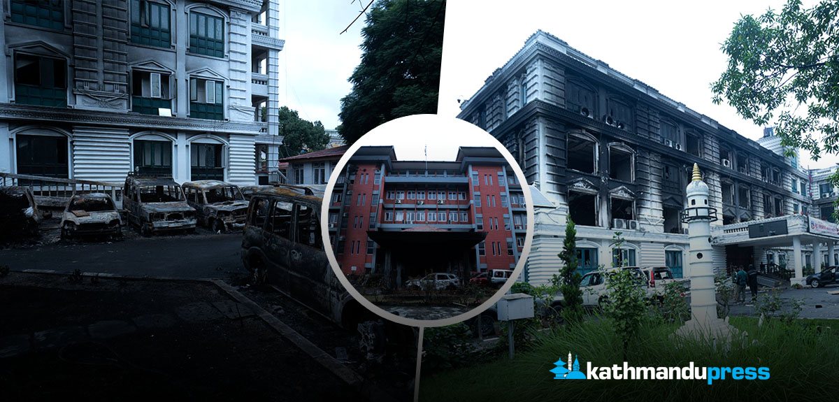 आगलागीपछिको सिंहदरबारभित्रको अवस्था [फोटो फिचर]