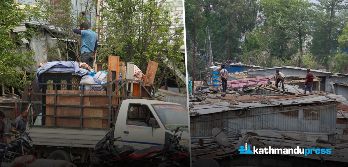 खाली गराइँदै मनोहरास्थित सुकुम्बासी बस्ती [तस्बिरहरू]