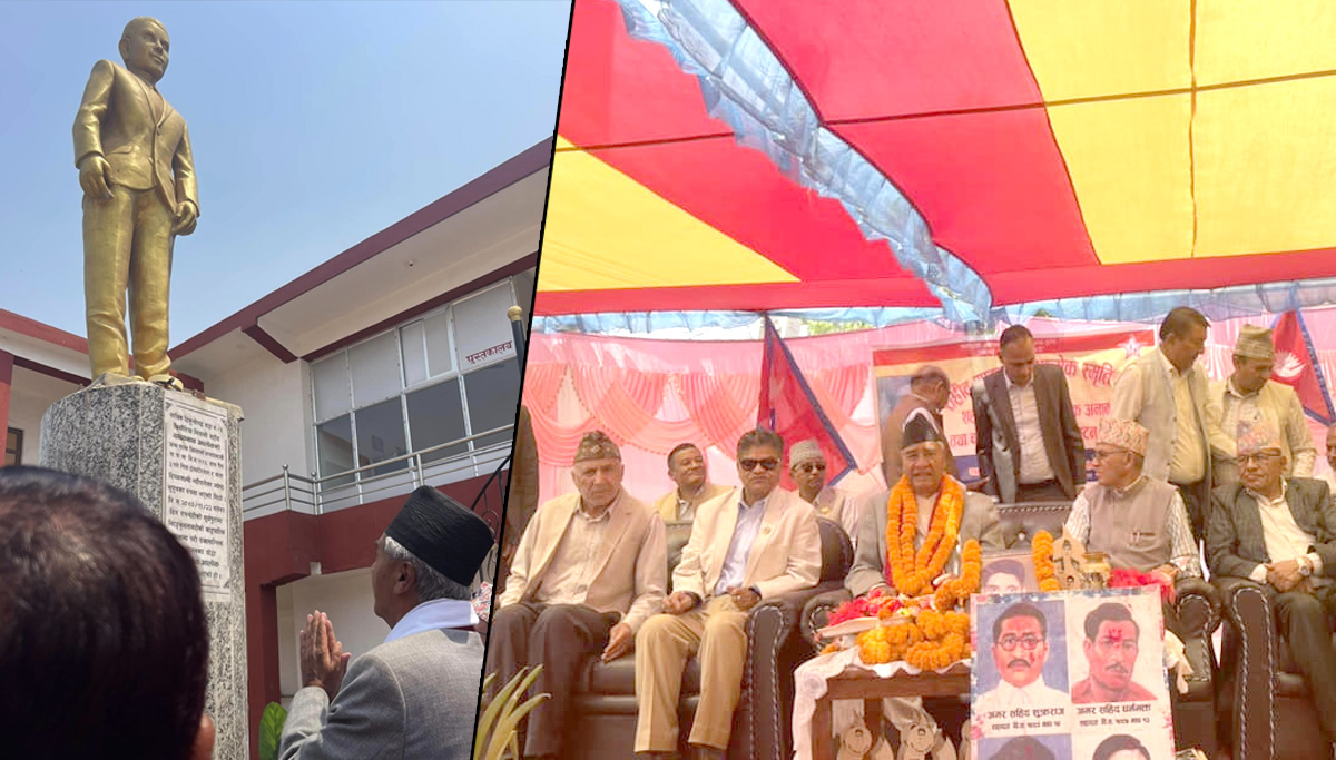 देउवाले गरे सहिद आलोकको सालिक अनावरण