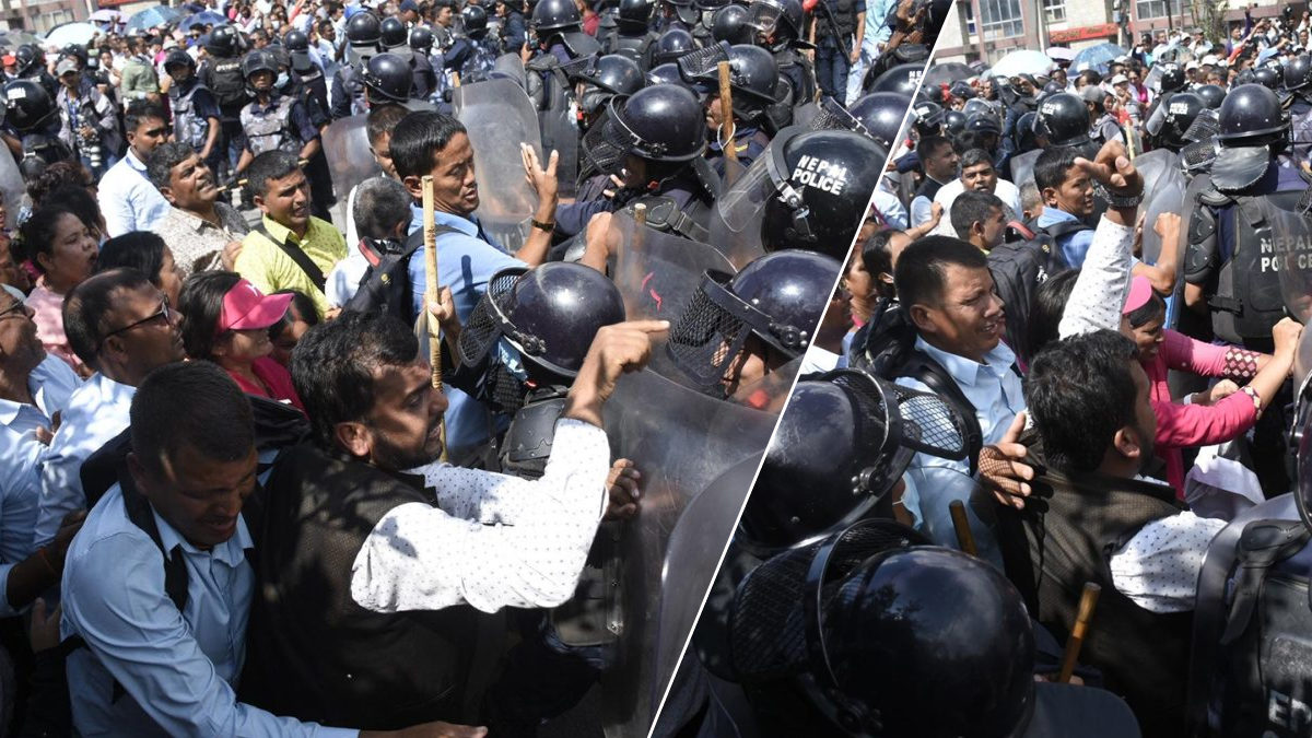 निषेधित क्षेत्र तोड्न खोज्दा शिक्षक र प्रहरीबीच घम्साघम्सी 