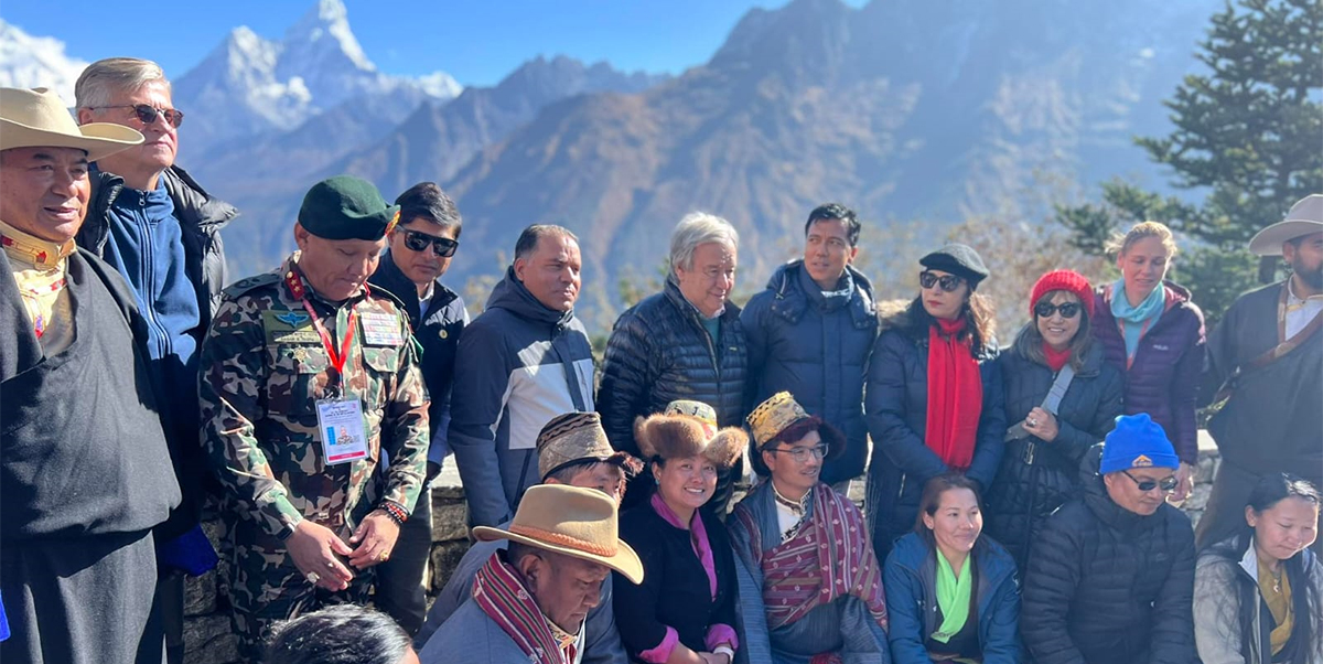 नेपालमा जलवायु परिवर्तनको असरबारे विश्वको ध्यानाकर्षण गराउने गुटेरेसको प्रतिबद्धता