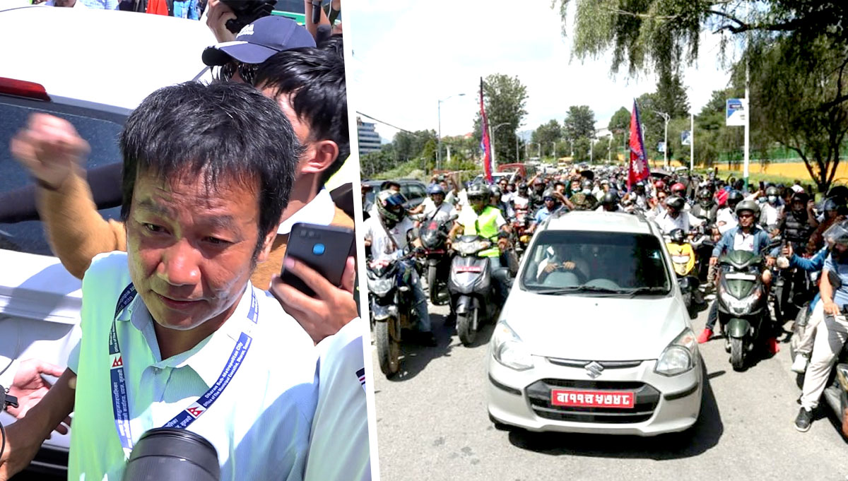 हर्क साम्पाङ काठमाडौंमा, समर्थकले निकाले र्‍याली [तस्बिरहरू]