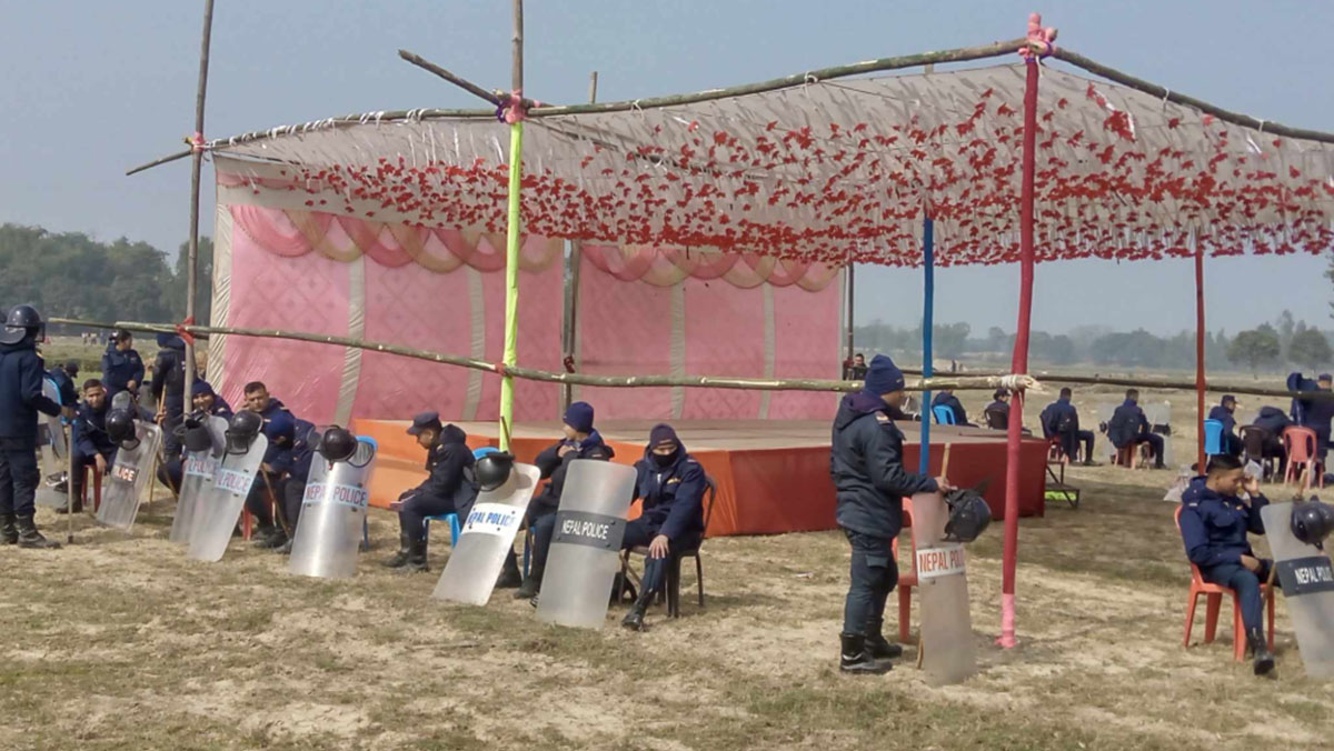 विश्वविद्यालय शिलन्यासका लागि राजविराजमा सुरक्षा व्यवस्था कडा