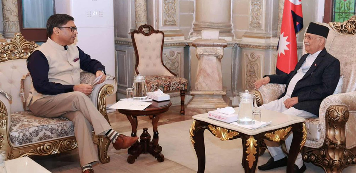 भारतीय विदेश सचिव मिश्रीले प्रधानमन्त्री ओलीलाई भेटे