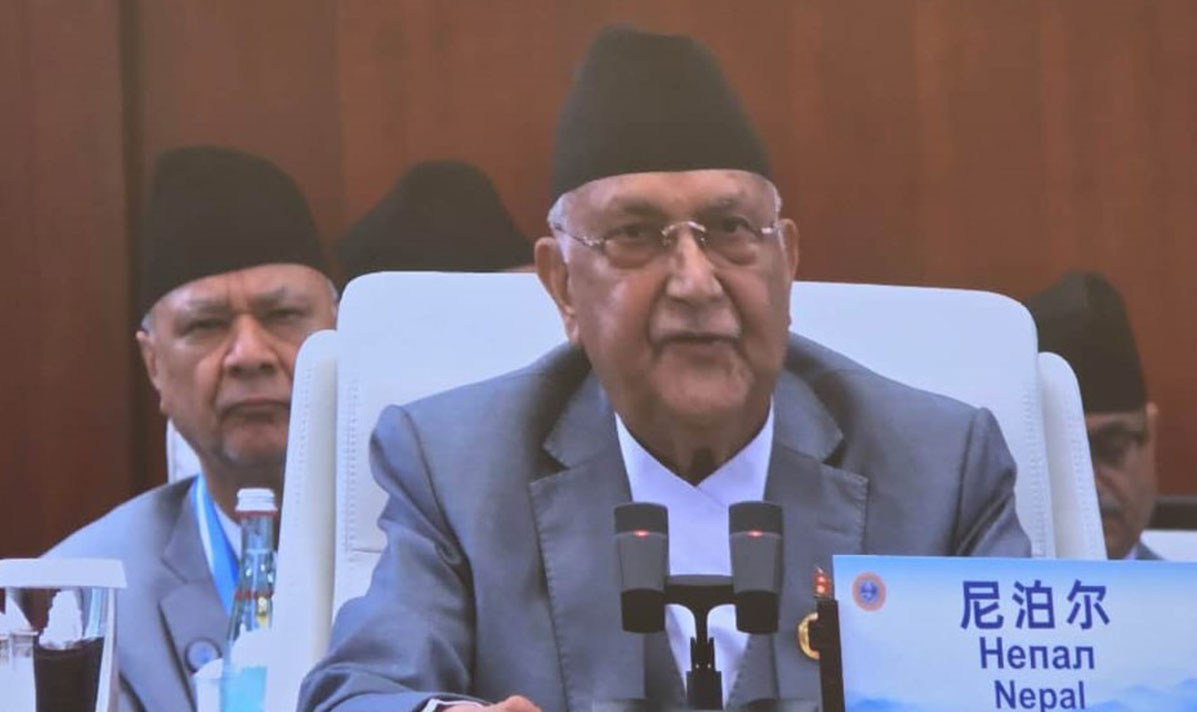प्रधानमन्त्री ओलीबाट सांघाई शिखर सम्मेलनलाई सम्बोधन