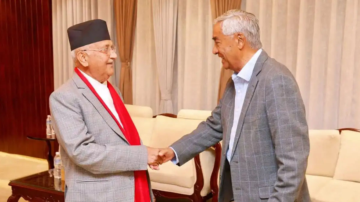 बालुवाटारमा ओली र देउवा भेट